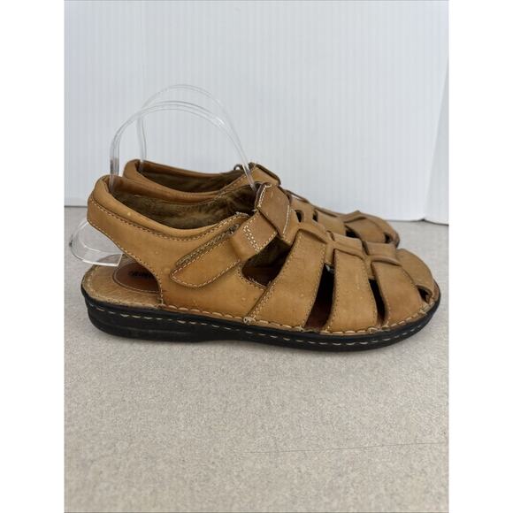 Vintage Men’s Minnetonka Leather Fisherman Sandals Closed Toe Size 11 W - Picture 7 of 9